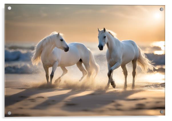 White Horses Acrylic by Picture Wizard