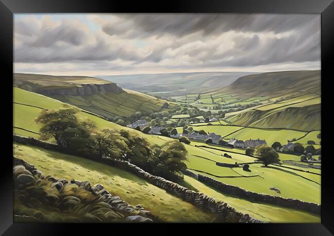 Yorkshire Dales In Oil Framed Print by Picture Wizard