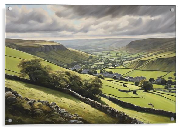 Yorkshire Dales In Oil Acrylic by Picture Wizard