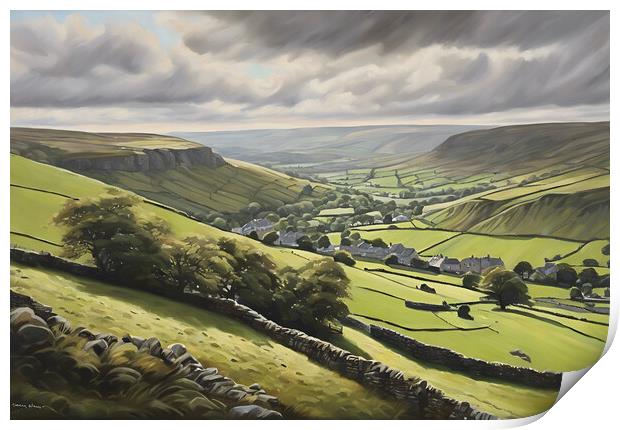Yorkshire Dales In Oil Print by Picture Wizard