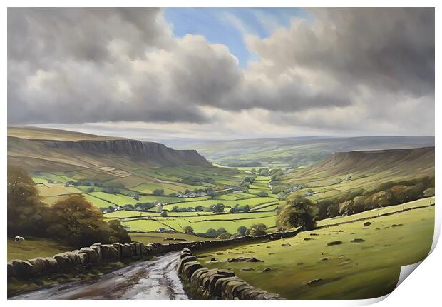 Yorkshire Dales Oil Painting Print by Picture Wizard