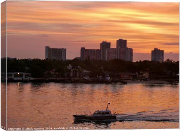Fort Lauderdale Sunrise Canvas Print by Sheila Ramsey