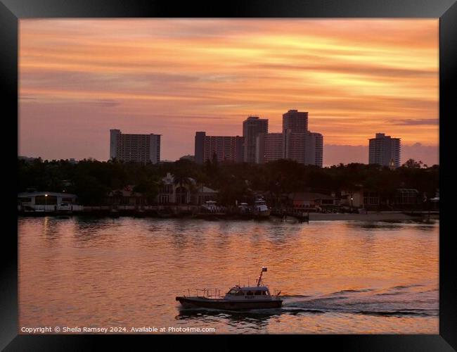 Fort Lauderdale Sunrise Framed Print by Sheila Ramsey
