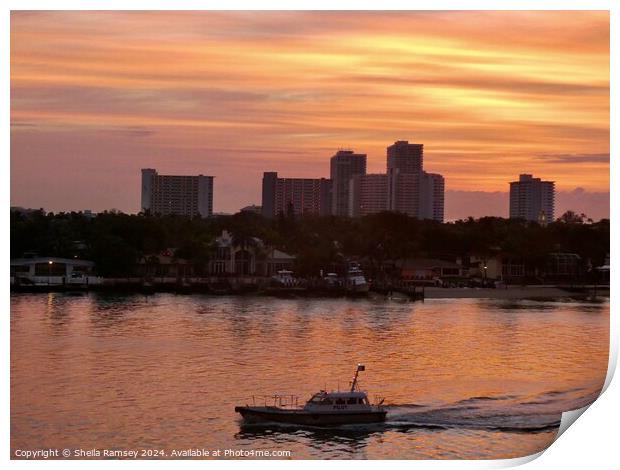 Fort Lauderdale Sunrise Print by Sheila Ramsey