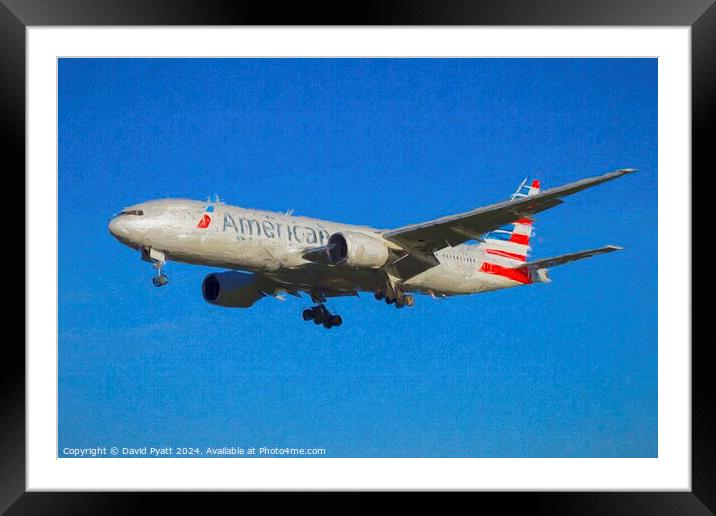 American Airlines Boeing 777 Art Framed Mounted Print by David Pyatt