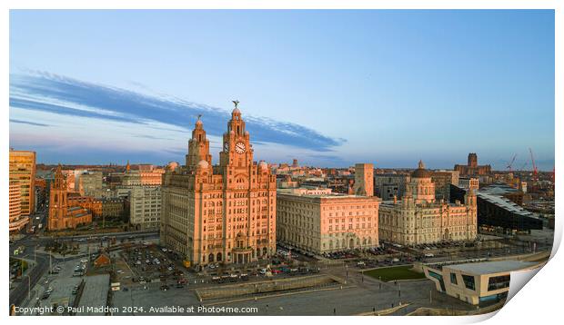 The Three Graces at sunset Print by Paul Madden