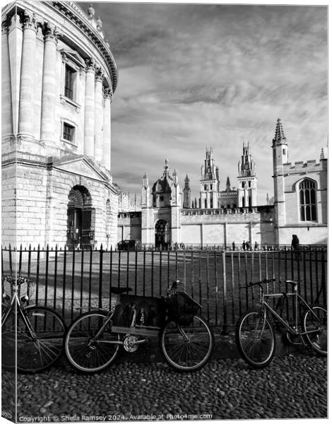 Oxford Spires And Bicycles Canvas Print by Sheila Ramsey