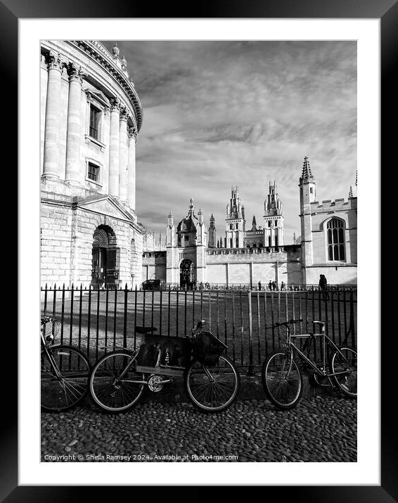 Oxford Spires And Bicycles Framed Mounted Print by Sheila Ramsey