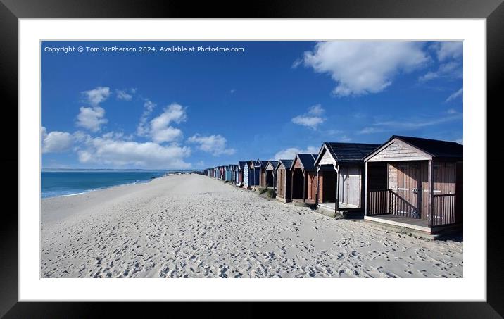 West Wittering Beach Huts Framed Mounted Print by Tom McPherson