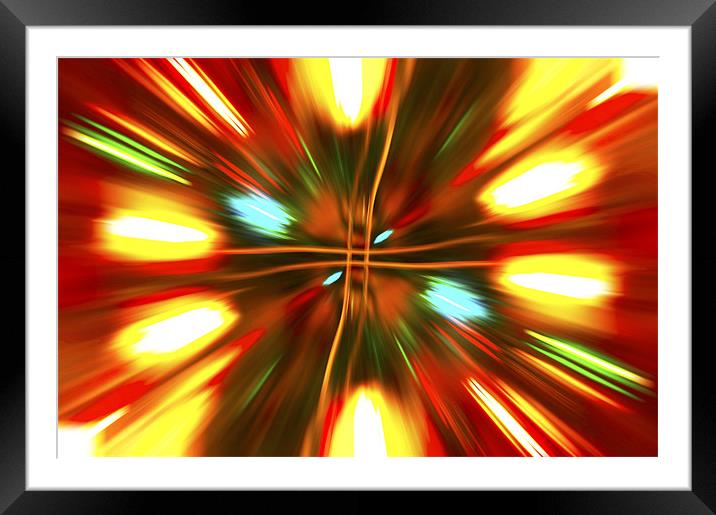 Christmas Light Abstract Framed Mounted Print by Steve Purnell