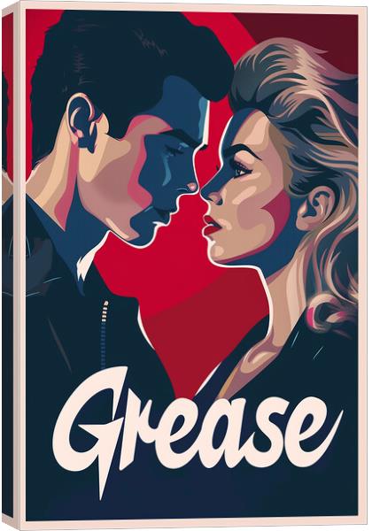 Grease Retro Poster Canvas Print by Steve Smith