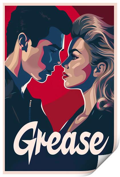 Grease Retro Poster Print by Steve Smith