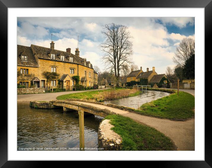 Lower Slaughter in the Cotswolds Framed Mounted Print by Janet Carmichael