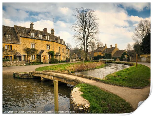 Lower Slaughter in the Cotswolds Print by Janet Carmichael