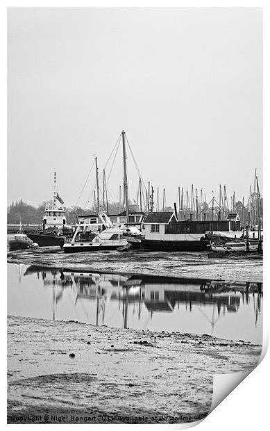 Boats at Maldon Print by Nigel Bangert