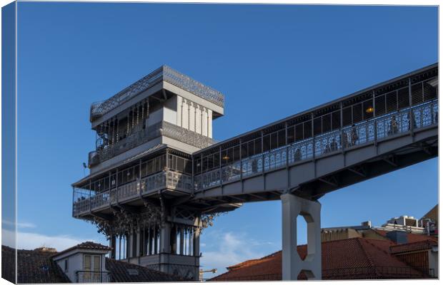 Santa Justa Lift In Lisbon Canvas Print by Artur Bogacki