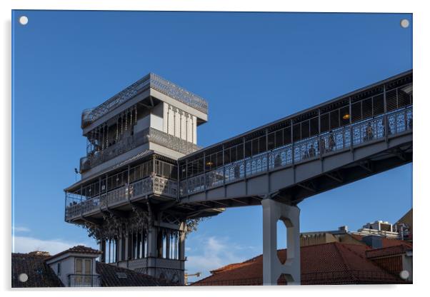 Santa Justa Lift In Lisbon Acrylic by Artur Bogacki