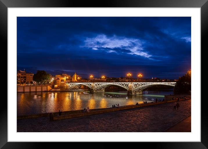 Seville City By Night In Spain Framed Mounted Print by Artur Bogacki