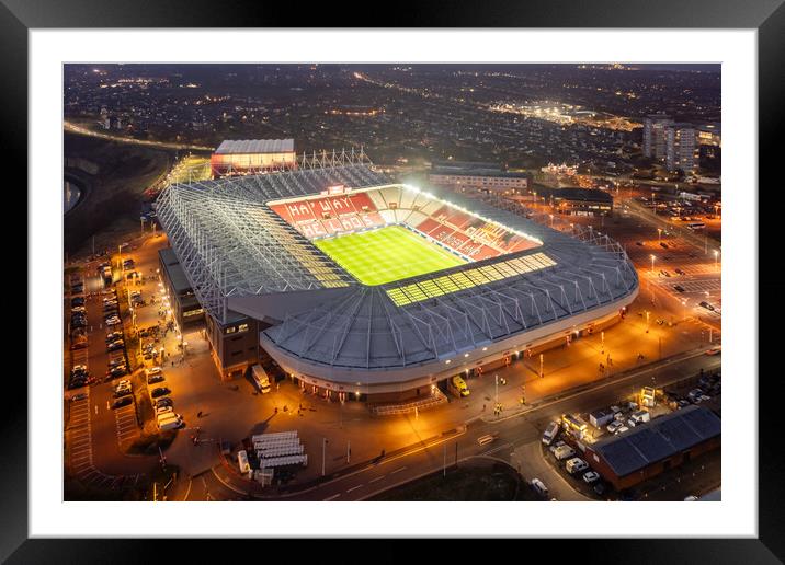 Stadium of Light Game Night Framed Mounted Print by Apollo Aerial Photography