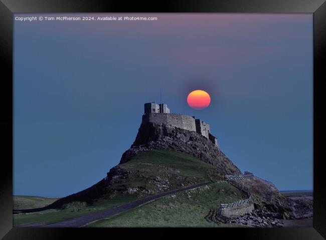 Sunset over Lindisfarne Castle Framed Print by Tom McPherson