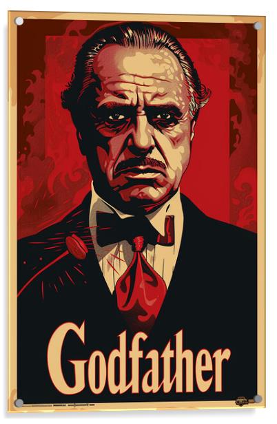 The Godfather Poster Acrylic by Steve Smith