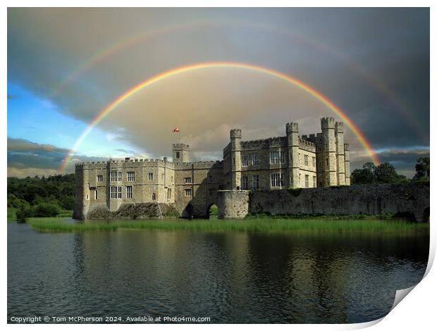 Double Rainbow over Leeds Castle Print by Tom McPherson