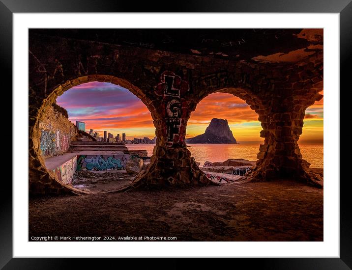 Penon Through The Arches at Sunrise Framed Mounted Print by Mark Hetherington