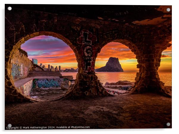 Penon Through The Arches at Sunrise Acrylic by Mark Hetherington