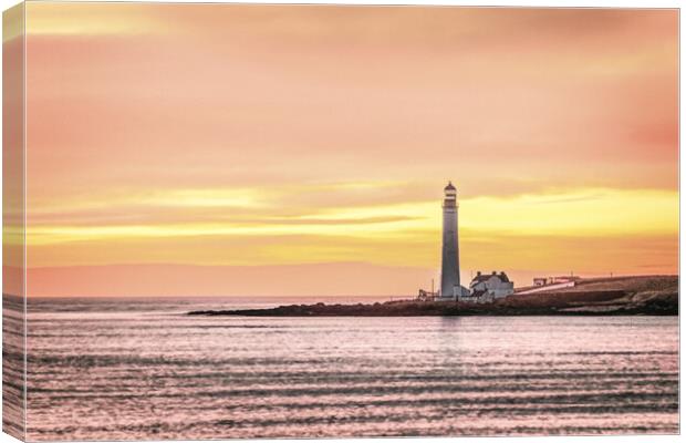 Sunrise at Scurdie Ness Lighthouse in Montrose Canvas Print by DAVID FRANCIS
