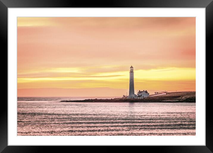 Sunrise at Scurdie Ness Lighthouse in Montrose Framed Mounted Print by DAVID FRANCIS
