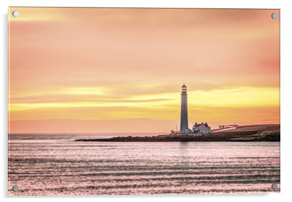 Sunrise at Scurdie Ness Lighthouse in Montrose Acrylic by DAVID FRANCIS