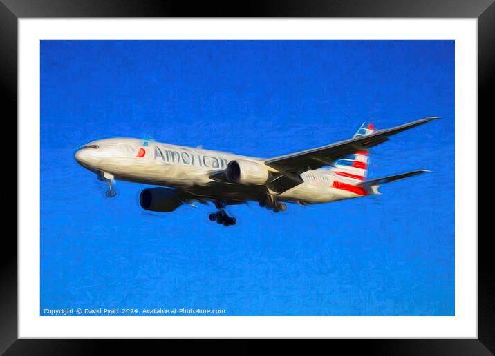 American Airlines Boeing 777-223 Art  Framed Mounted Print by David Pyatt