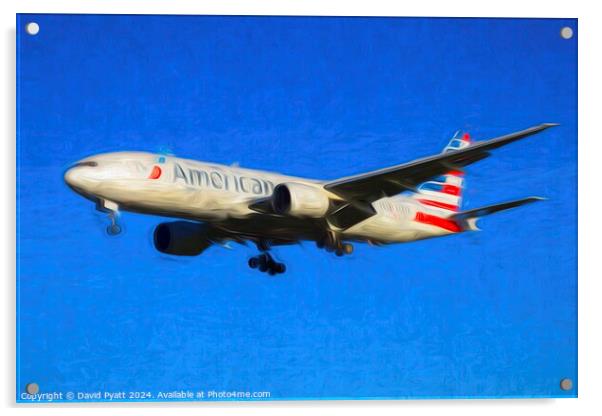 American Airlines Boeing 777-223 Art  Acrylic by David Pyatt