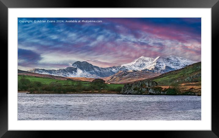 Snowdon Horseshoe Wales Framed Mounted Print by Adrian Evans