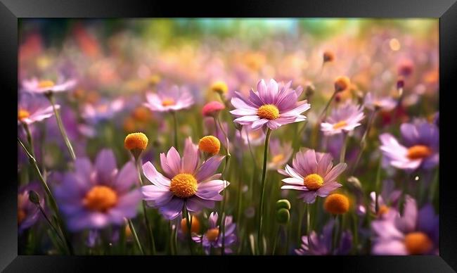 Field of Pink Daisies Framed Print by Anne Macdonald