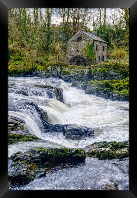 Cenarth Waterfall and Flour Mill Framed Print by Terry Brooks