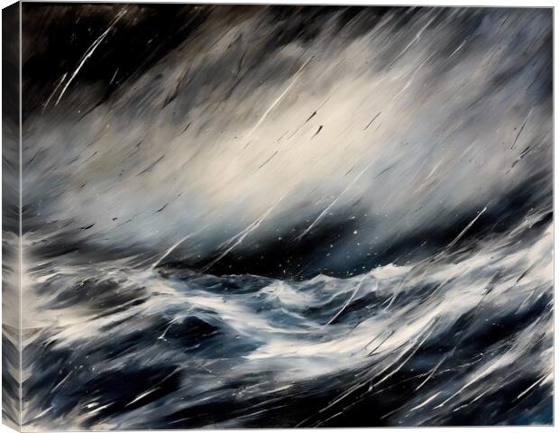 Snowstorm At Sea Canvas Print by Anne Macdonald