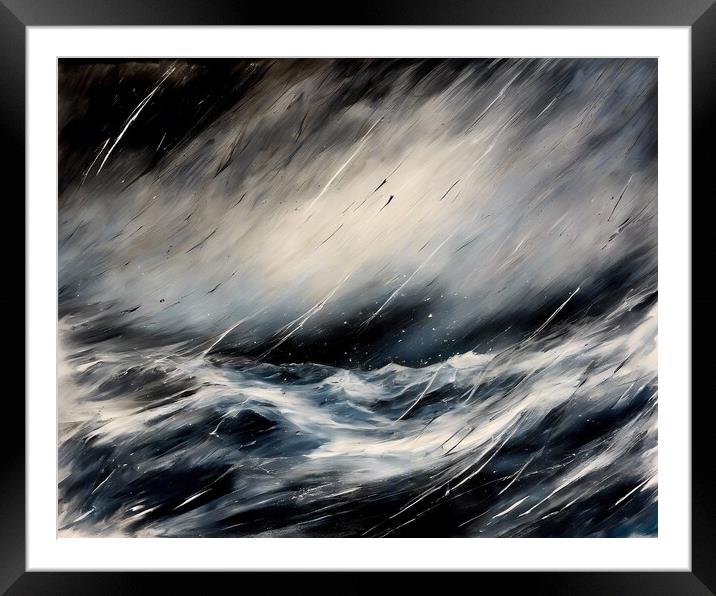 Snowstorm At Sea Framed Mounted Print by Anne Macdonald