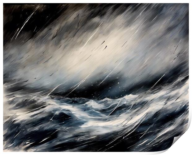 Snowstorm At Sea Print by Anne Macdonald