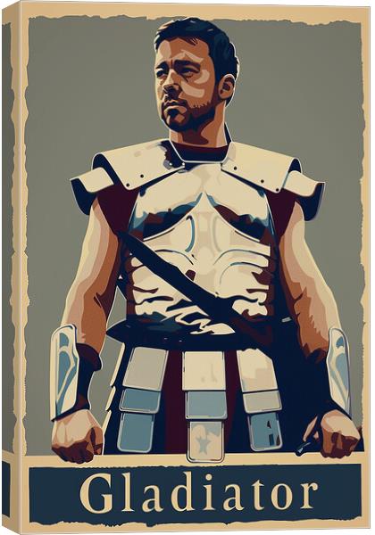 Gladiator Retro Poster Canvas Print by Steve Smith