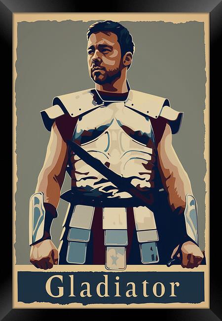 Gladiator Retro Poster Framed Print by Steve Smith