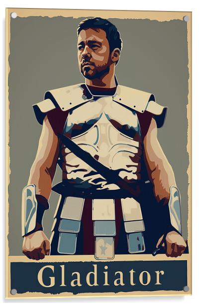 Gladiator Retro Poster Acrylic by Steve Smith