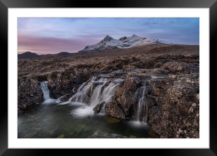 Sligachan waterfall Framed Mounted Print by Kevin Winter