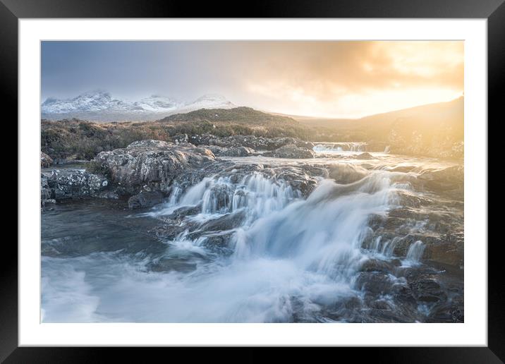 Sligachan Waterfall Framed Mounted Print by Kevin Winter