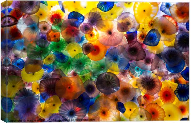 Glass Flower Ceiling at the Bellagio Canvas Print by Martin Williams