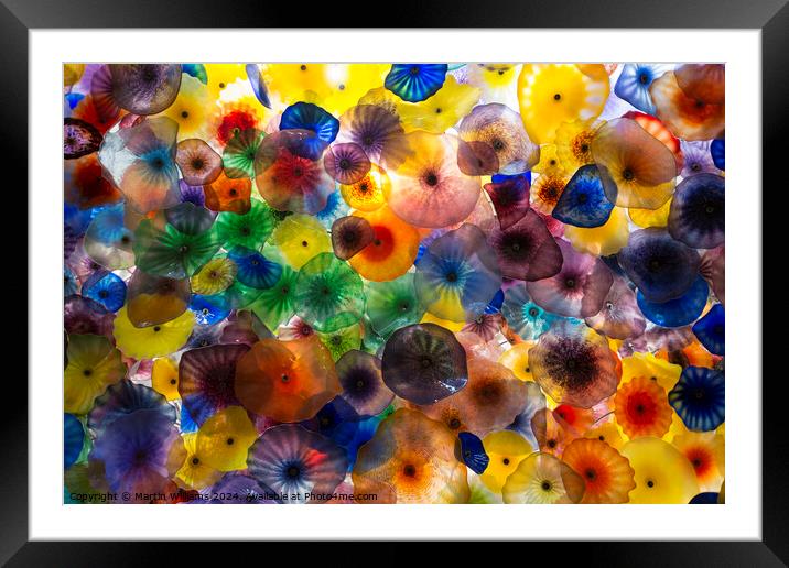 Glass Flower Ceiling at the Bellagio Framed Mounted Print by Martin Williams