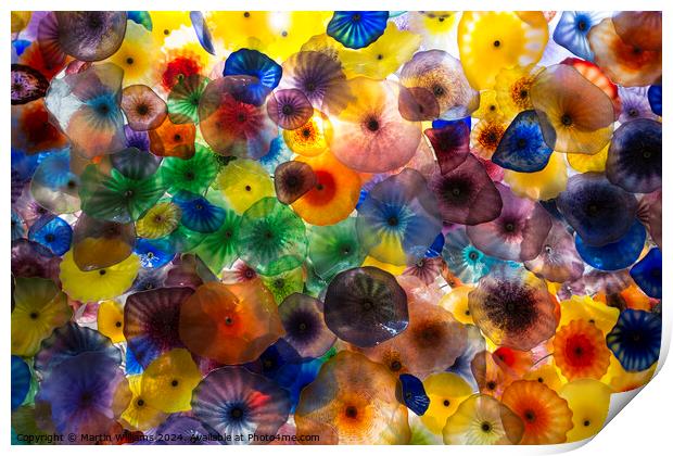 Glass Flower Ceiling at the Bellagio Print by Martin Williams