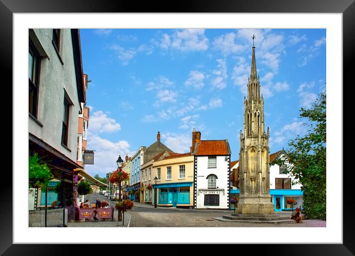 Glastonbury Town Centre Framed Mounted Print by Alison Chambers