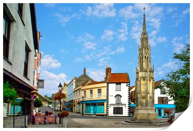 Glastonbury Town Centre Print by Alison Chambers
