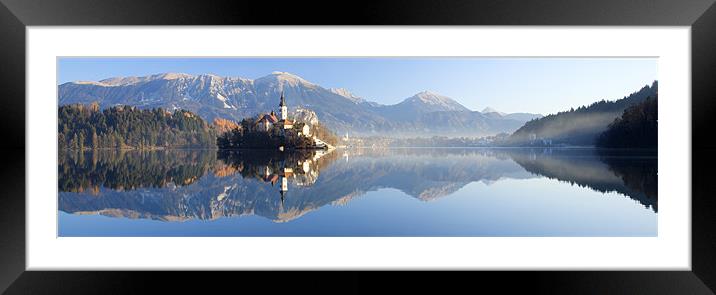 Reflections on Lake Bled Framed Mounted Print by Ian Middleton